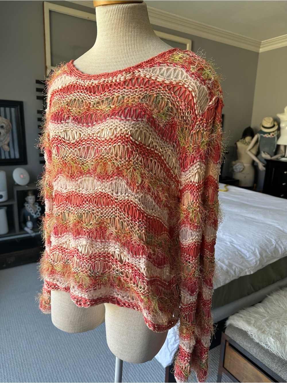 J. Jill open-knit spring sweater, size large - Picture 3 of 11